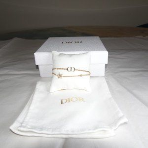 Dior Gold Cd Logo Star Crystal Bracelet